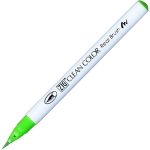 Kuretake Clean Color Real Brush Pen - Fluorescent Green