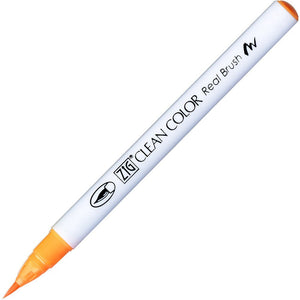 Kuretake Clean Color Real Brush Pen - Fluorescent Orange