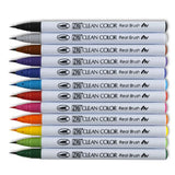 Kuretake Clean Color Real Brush Pen - 12 Color Set