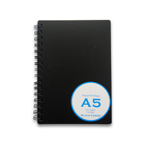 A5 Artworx  Visual Art Diary - Black Paper