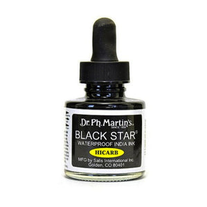 Dr. Ph. Martin's Black Star Hi-Carb Waterproof India Ink 30mL