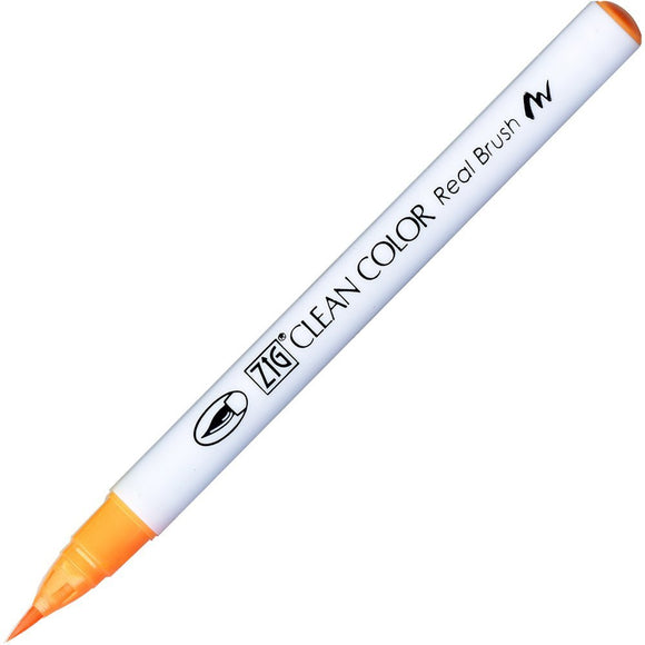 Kuretake Clean Color Real Brush Pen - Fluorescent Orange