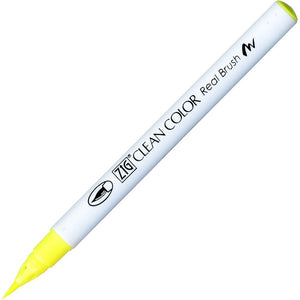 Kuretake Clean Color Real Brush Pen - Fluorescent Yellow