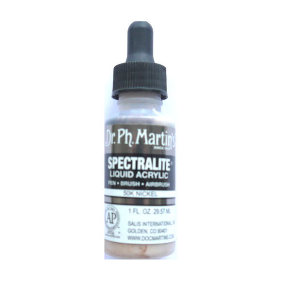Dr. Ph. Martin's Spectralite Liquid Acrylic Airbrush Metallic 30mL - Nickel
