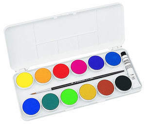 Grumbacher Opaque Watercolor Set of 12 with Palette and Brush