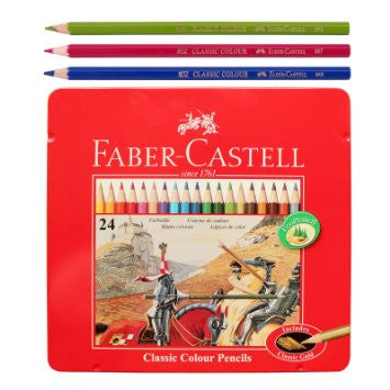 Faber-Castell Classic Color Pencils 24 in Metal Case