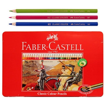  Faber-Castell Classic Colored Pencils Tin Set, 36 Vibrant  Colors In Sturdy Metal Case - Premium Children's Art Products : Office  Products