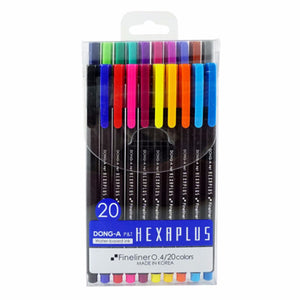 Dong-A Hexaplus Fineliner Pen 20-Color Set