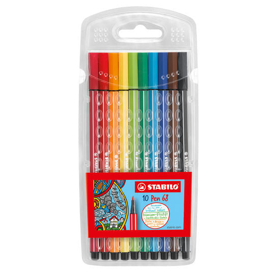 Stabilo Pen 68 Marker - 10 Color Set in Wallet